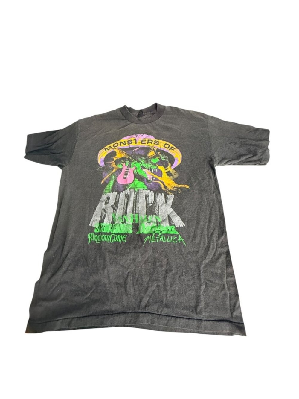 Vintage 1988 Monsters of Rock Tour T-Shirt  Van Halen Metallica Rare 80s Rock
